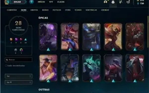 Conta prata 4 com 54 Champs e 28 Skins + 18 Espolios