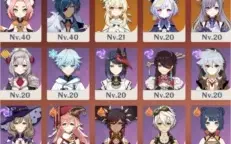 Conta Genhsin Shogun  Raiden, Yoimiya, Keqing, Qiqi, AR 45