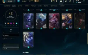 Unranked com 80 Champs e 43 Skins + 15 Fragmentos