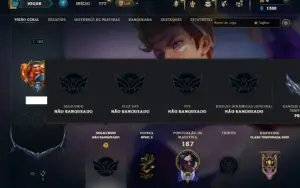 Unranked com 80 Champs e 43 Skins + 15 Fragmentos