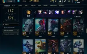 Unranked com 80 Champs e 43 Skins + 15 Fragmentos