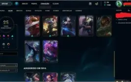 Conta League of Legends Ouro 1 + 76 Champs + 25 Skins