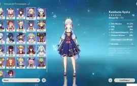 Conta Genshin Impact AR 60, 22 personagens 5* e  30 4*