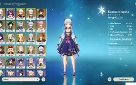 Conta Genshin Impact AR 60, 22 personagens 5* e  30 4*