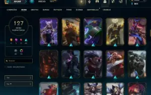 Ferro 1 com 150 Champs e 127 Skins + 2500 RP