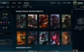 Conta platina iv 128 campeões 112 skins