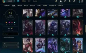 Conta Mestre com 493 PDL, 61 skins e 54 champs