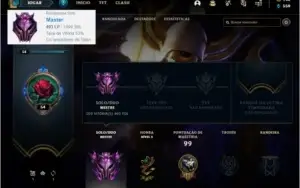 Conta Mestre com 493 PDL, 61 skins e 54 champs