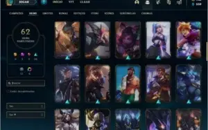 Conta Mestre com 493 PDL, 61 skins e 54 champs