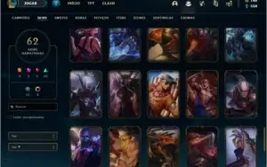 Conta Mestre com 493 PDL, 61 skins e 54 champs