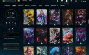 Conta prata 4 com 90 Champs e 116 Skins + 1.3kk de Katarina