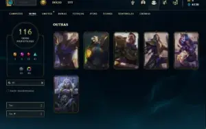 Conta prata 4 com 90 Champs e 116 Skins + 1.3kk de Katarina