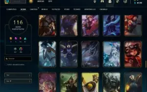 Conta prata 4 com 90 Champs e 116 Skins + 1.3kk de Katarina