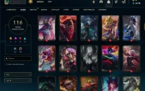 Conta prata 4 com 90 Champs e 116 Skins + 1.3kk de Katarina