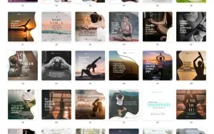 Pack Canva Yoga Vol 1 - 60 Artes Editáveis