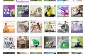 Pack Canva Yoga Vol 1 - 60 Artes Editáveis