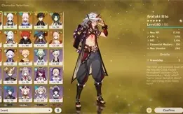 Zhongli C1 + Itto + Chifres Vermelhos + Ayaka + Cortadora...