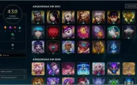 Conta LOL platina 3, Lvl 486, 685 skins e all champs.