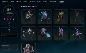 Conta LOL platina 3, Lvl 486, 685 skins e all champs.