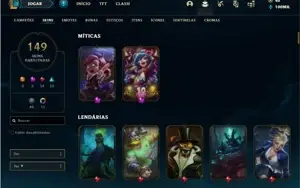Conta Unranked com TODOS os champs e 149 Skins + 31 Cromas