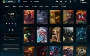 Conta Unranked com TODOS os champs e 149 Skins + 31 Cromas
