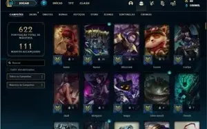 Conta Unranked com TODOS os champs e 149 Skins + 31 Cromas