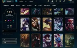 Conta Unranked com TODOS os champs e 149 Skins + 31 Cromas