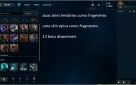 CONTA LEVEL 46, 129+1 CAMPEÕES, 39 SKINS, 2 LENDÁRIAS