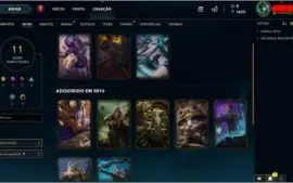 Conta league of legends elo ouro, skins vitoriosas.