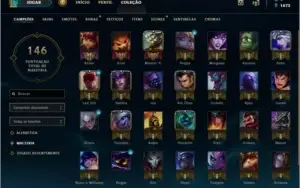 Conta league of legends elo ouro, skins vitoriosas.