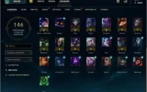 Conta league of legends elo ouro, skins vitoriosas.