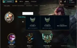 Vendo conta no lol Platina 3(soloDuo), Platina5 (Flex)