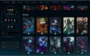 Conta lol 110 champs, 199 skins, unranked level 303