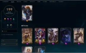 Conta lol 110 champs, 199 skins, unranked level 303