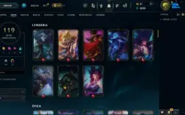 league of legends conta nfa ex diamante inativa  119 skins