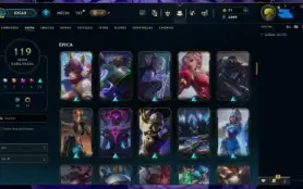 league of legends conta nfa ex diamante inativa  119 skins