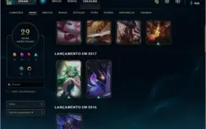Conta platina 4 94 campeões com skins