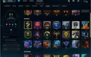 Conta platina 4 94 campeões com skins
