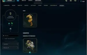 Conta platina 4 94 campeões com skins