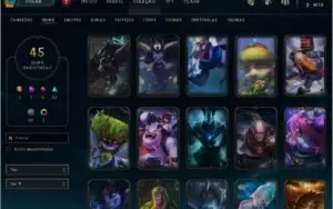 Conta lol lv 185 unranked 92campeões 42 skins muito boas