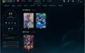 Conta lol lv 185 unranked 92campeões 42 skins muito boas