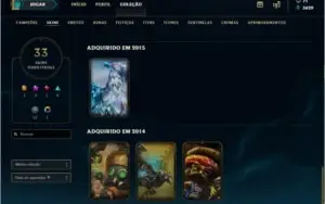 Conta de legue of legends com skins