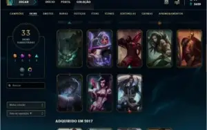 Conta de legue of legends com skins