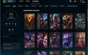 Conta de legue of legends com skins