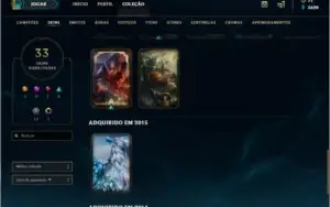 Conta de legue of legends com skins