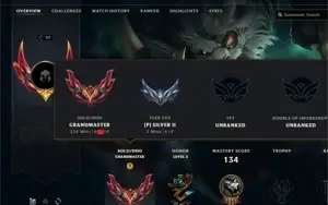 Conta LoL GM (grão-mestre) 600+ PDL com dia stackado (BR)
