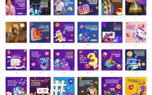 Pack Canva Marketing Digital Vol 2 - 35 Artes Editáveis