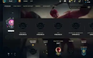Unranked com 115 Champs e 86 Skins