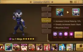 Reroll Summoners War lvl10 com Ninja Dark - Han