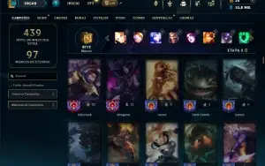 Unranked com TODOS os champs e 151 Skins ( MAIN SUP )
